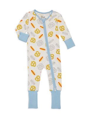 Baby's Hot Dog & Pretzel Double-Zip Coveralls - Blue Multi - Size 6 Months - Blue Multi - Size 6 Months
