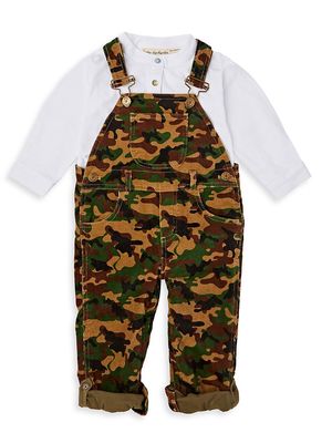 Baby's, Little Boy's & Boy's Camouflage Print Corduory Dungarees - Green - Size 12 Months - Green - Size 12 Months