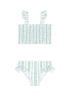 Baby's, Little Girl's & Girl's 2-Piece Striped Bikini Set - Green Multi - Size 2 - Green Multi - Size 2