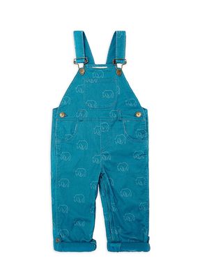 Baby's, Little Girl's & Girl's Bear-Print Dungarees - Blue - Size 6 Months - Blue - Size 6 Months