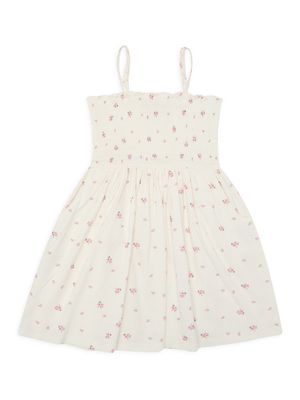 Baby's, Little Girl's & Girl's Floral Print Smocked Dress - Cream - Size 12 Months - Cream - Size 12 Months