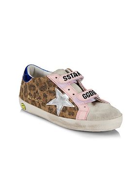 Baby's, Little Girl's & Girl's Old School Leopard Suede Sneakers