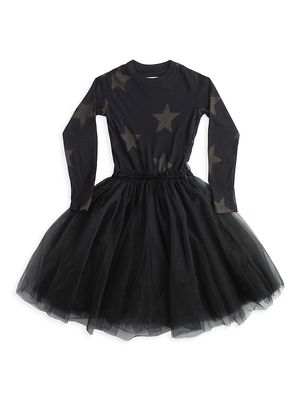 Baby's, Little Girl's & Girl's Star Tulle Dress - Black - Size 2