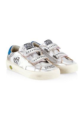 Baby's,Little Kid's & Kid's Graffiti Print Leather Star And Heel Sneakers