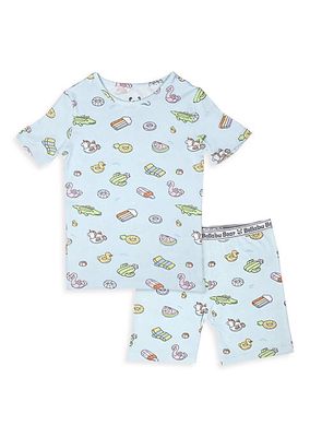 Baby's, Little Kid's & Kid's Pool Floats Print Pajama Shorts Set