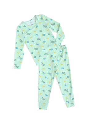 Baby's, Little Kid's & Kid's Recycle Print Pajama Set - Green - Size 12 Months