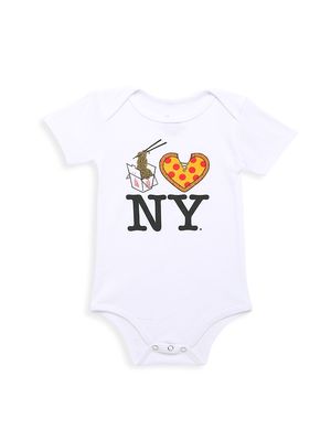 Baby's Lo Mein Pizza NY Bodysuit - White Multi - Size 12 Months - White Multi - Size 12 Months
