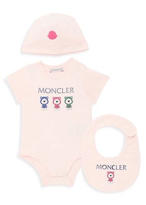 Baby's Logo Print Cotton-Blend 3-Piece Set