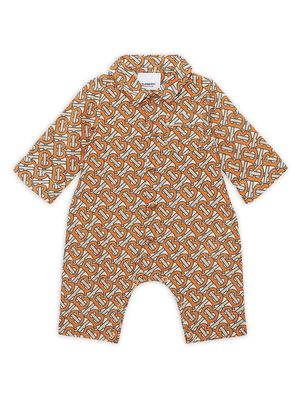 Baby's Logo Print Coveralls - Bright Orange - Size 18 Months