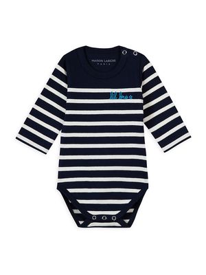 Baby's Malo Striped Cotton Bodysuit - Navy Ivory - Size Newborn - Navy Ivory - Size Newborn