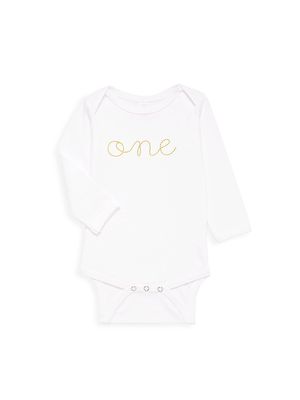 Baby's One Long-Sleeve Bodysuit - White Gold - Size 12 Months - White Gold - Size 12 Months