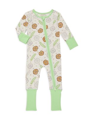 Baby's Pickle & Bagle Double-Zip Coveralls - Green Multi - Size 6 Months - Green Multi - Size 6 Months