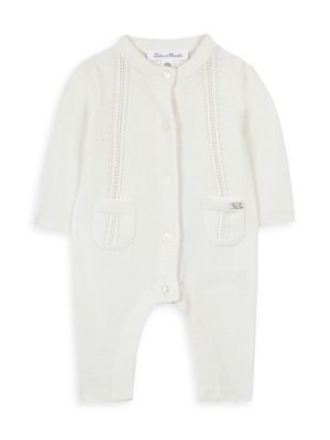 Baby's Pointelle-Knit Cotton Romper - Cream - Size 6 Months