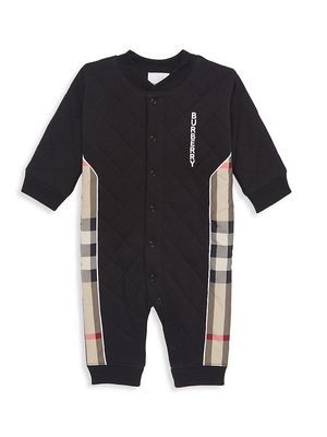 Baby's Quilted Vintage Check Jumpsuit - Black - Size 18 Months