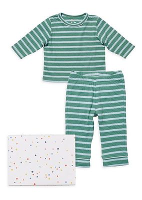 Baby's Striped Long-Sleeve T-Shirt & Leggings Set