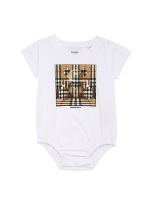 Baby's Trompe Check Bodysuit - Archive Beige - Size 12 Months