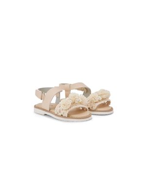 BabyWalker appliqué-detail leather sandals - Neutrals