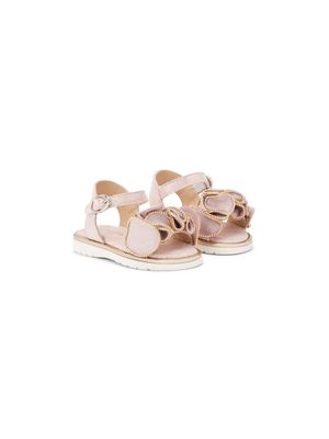 BabyWalker appliqué-detail leather sandals - Pink