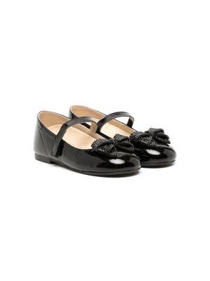 BabyWalker bow-detail leather ballerina shoes - Black
