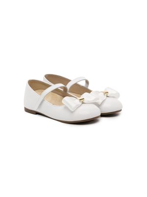 BabyWalker bow-detail leather ballerina shoes - White