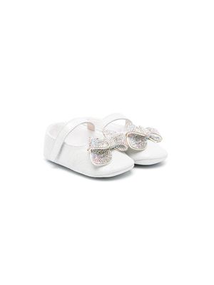 BabyWalker bow-detail leather ballerinas - White