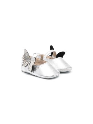 BabyWalker butterfly-detail ballerina shoes - Silver