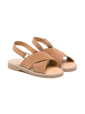 BabyWalker crossover-strap slingback sandals - Neutrals