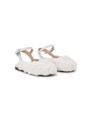 BabyWalker floral-appliqué ballerina shoes - White