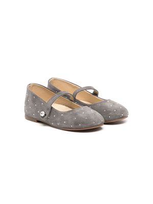 BabyWalker gem-embellished suede ballerina shoes - Grey