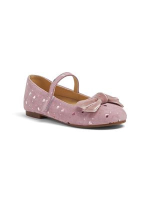 BabyWalker heart-appliqué suede ballerina-shoes - Pink