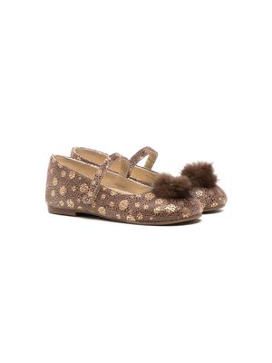 BabyWalker leopard-print ballerina shoes - Brown