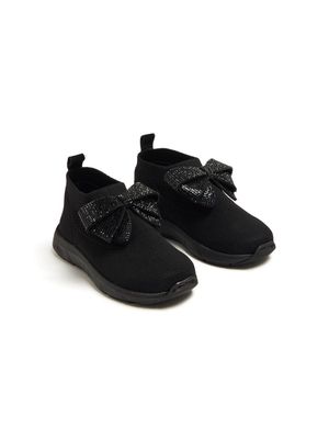 BabyWalker rhinestone-embellished bow sneakers - Black