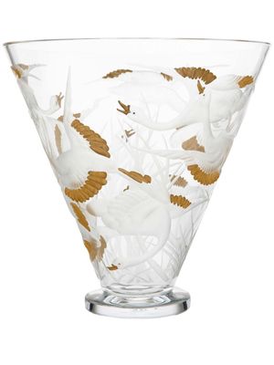 Baccarat swan crystal embellished vase - White