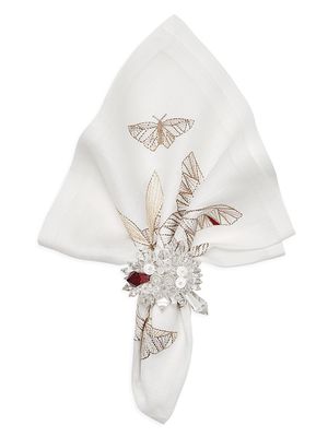 Baccarat X Kim Seybert Diamant Butterflies Napkin 4-Piece Set - White - White