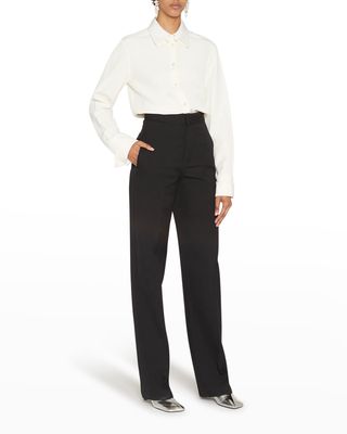 Back Belted Wool Trousers