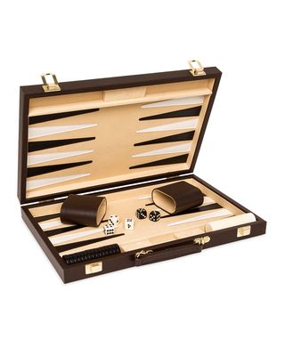 Backgammon Game Set with Vegan Leather Case