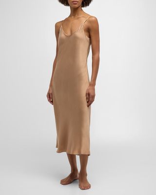 Backless Washable Silk Mini Slip Dress