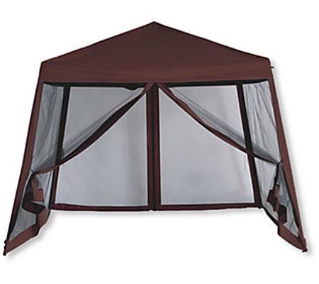Backyard Expressions 10' x 10' Fold Up Canopy w /Screen Sides