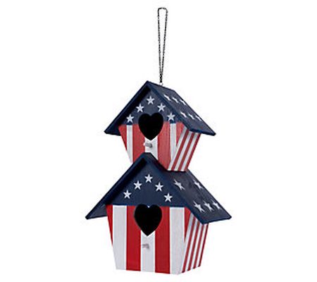 Backyard Expressions 2 Compartment Hanging Wood en Birdhouse