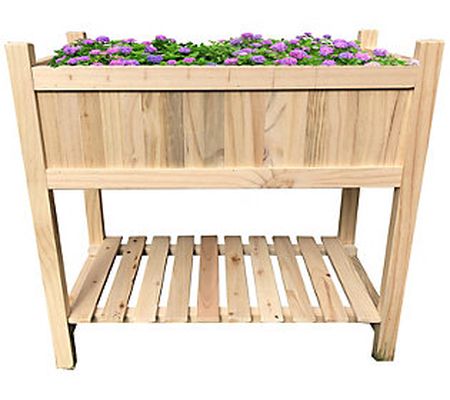Backyard Expressions Wooden Raised Gardening Be d - 28"H