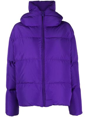 Bacon Cloud logo-patch hooded down jacket - Purple
