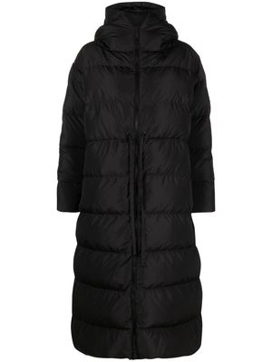 Bacon hooded tie-waist quilted coat - Black