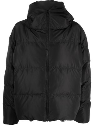 Bacon logo-patch padded down jacket - Black