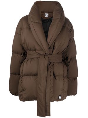 Bacon padded tied-waist jacket - Brown