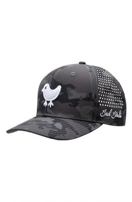 Bad Birdie Camouflage Logo Embroidered Snapback Baseball Cap in Midnight Camo
