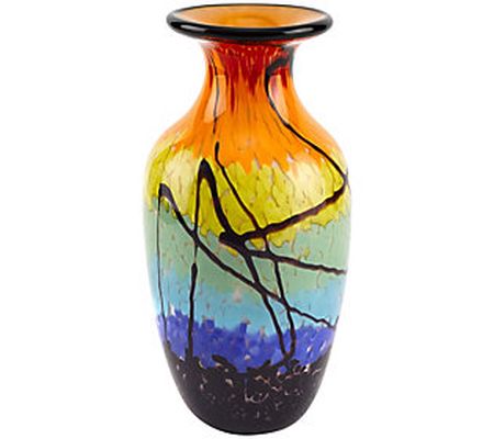 Badash Crystal Allura Murano Style Urn Shape 10 .5" Vase