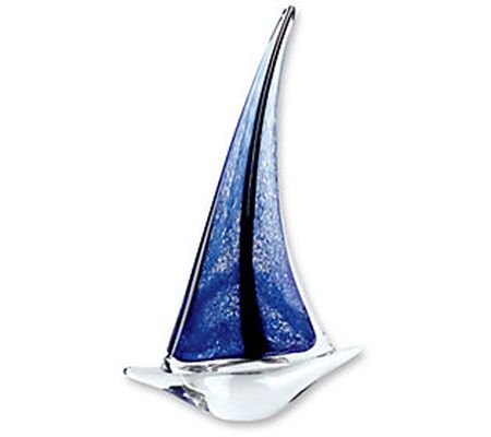 Badash Crystal Murano Style Art Glass Sailboat