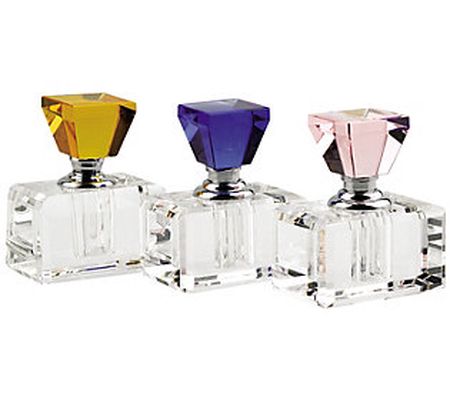 Badash Crystal Rainbow 3-Piece Crystal Perfume Bottle Set