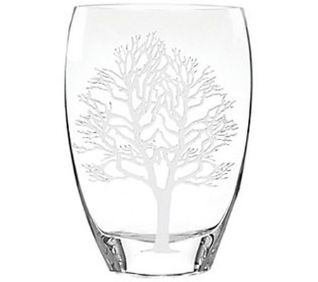 Badash Crystal Tree Of Life Mouth Blown 12" Cry stal Vase