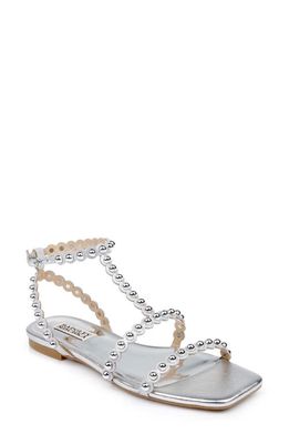 Badgley Mischka Collection Cami Square Toe Gladiator Sandal in Silver